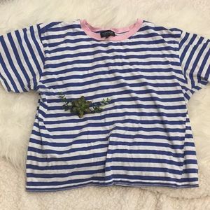TopShop blue and white striped shirt
